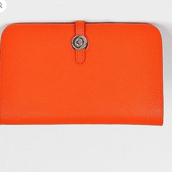 Orange Leather Women's Wallet - Picture 1 of 3